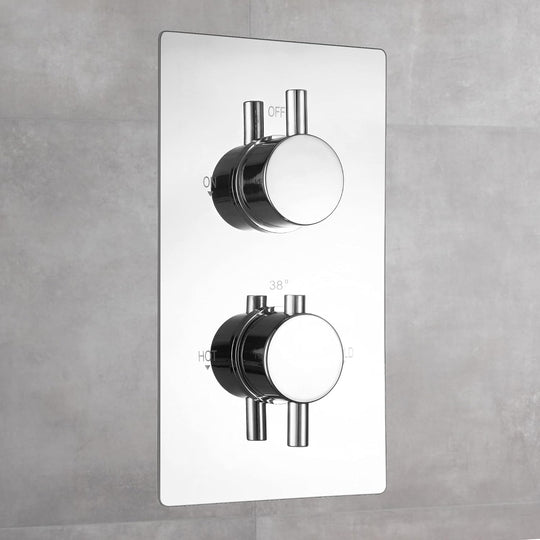 Naples Concealed Thermostatic Shower Mixer Valve Twin
