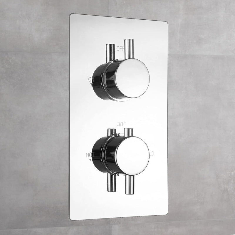 Naples Concealed Thermostatic Shower Mixer Valve Twin