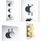 Naples Concealed Thermostatic Shower Mixer Valve Twin