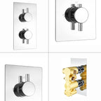 Naples Concealed Thermostatic Shower Mixer Valve Twin