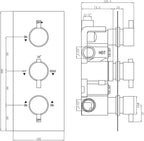 Naples Concealed Thermostatic Shower Mixer Valve Twin