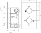 Naples Concealed Thermostatic Shower Mixer Valve Twin