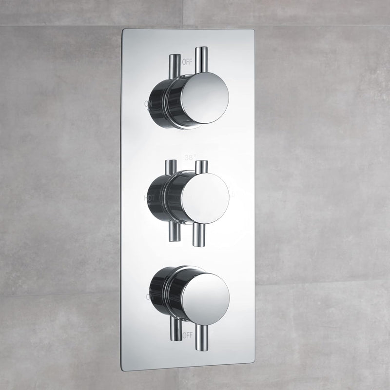 Naples Concealed Thermostatic Shower Mixer Valve Twin