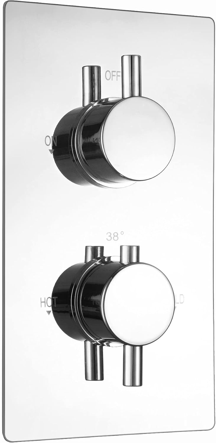 Naples Concealed Thermostatic Shower Mixer Valve Twin