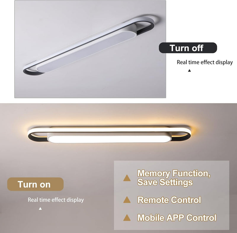 LED Ceiling Light Modern Linear Lamp 92CM Smart