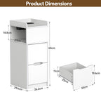 Narrow 30CM Bedside Table with Charging Station Sensor