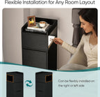 Narrow 30CM Bedside Table with Charging Station Sensor