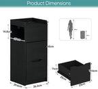 Narrow 30CM Bedside Table with Charging Station Sensor