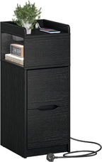 Narrow 30CM Bedside Table with Charging Station Sensor