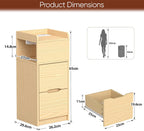 Narrow 30CM Bedside Table with Charging Station Sensor