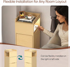 Narrow 30CM Bedside Table with Charging Station Sensor