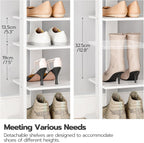 Narrow 9-Tier Tall Shoe Rack Wooden Storage Organiser