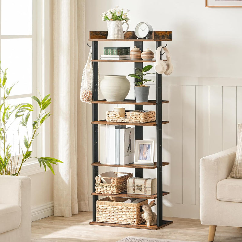 Narrow 9-Tier Tall Shoe Rack Wooden Storage Organiser