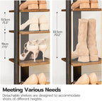 Narrow 9-Tier Tall Shoe Rack Wooden Storage Organiser