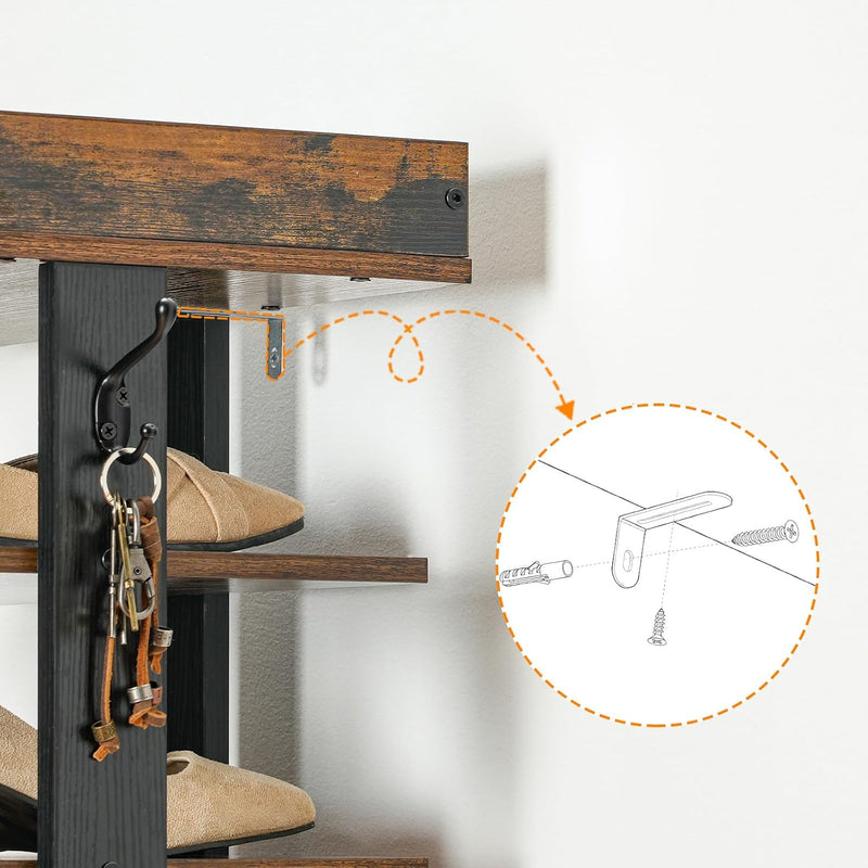 Narrow 9-Tier Tall Shoe Rack Wooden Storage Organiser