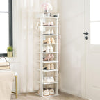 Narrow 9-Tier Tall Shoe Rack Wooden Storage Organiser