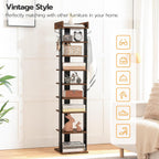 Narrow 9-Tier Tall Shoe Rack Wooden Storage Organiser