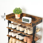 Narrow 9-Tier Tall Shoe Rack Wooden Storage Organiser