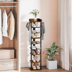 Narrow 9-Tier Tall Shoe Rack Wooden Storage Organiser