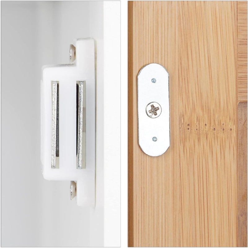 Narrow Bathroom Cabinet Drawer Natural Look Height-Adjustable