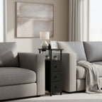 Narrow Bedside Table Slim Side for Bedroom (Set of 2)