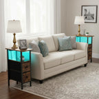 Narrow Bedside Table Slim Side for Bedroom (Set of 2)