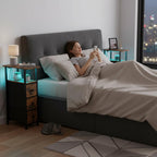 Narrow Bedside Table Slim Side for Bedroom (Set of 2)