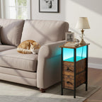Narrow Bedside Table Slim Side for Bedroom (Set of 2)