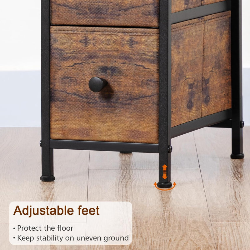 Narrow Bedside Table Slim Side for Bedroom (Set of 2)