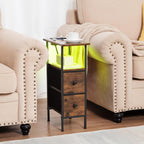 Narrow Bedside Table Slim Side for Bedroom (Set of 2)