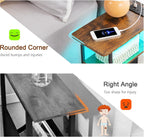 Narrow Bedside Table Slim Side for Bedroom (Set of 2)