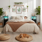 Narrow Bedside Table Slim Side for Bedroom (Set of 2)