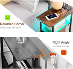 Narrow Bedside Table Slim Side for Bedroom (Set of 2)