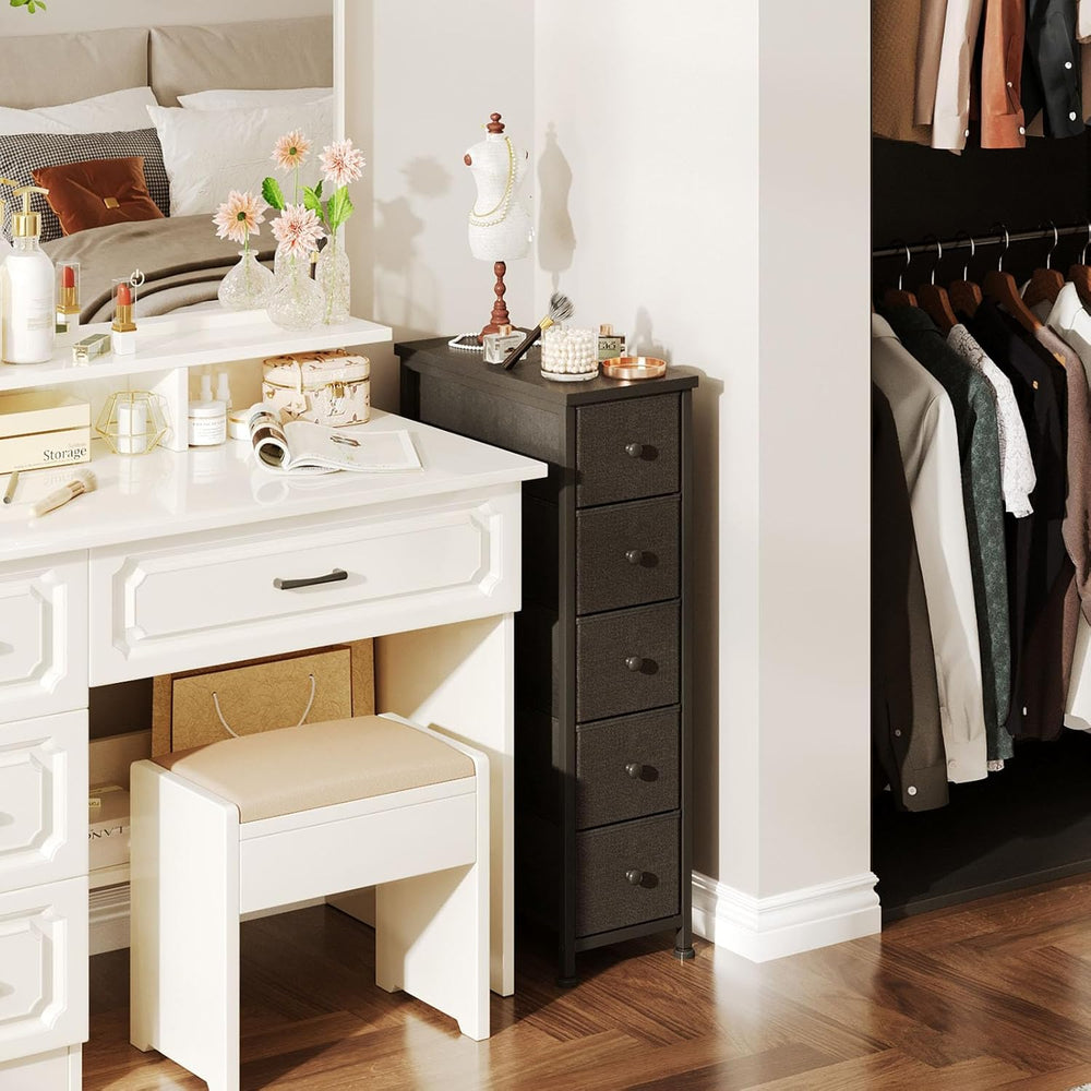 Narrow Chest of Drawers 24CM Wide 5 Drawer