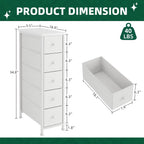Narrow Chest of Drawers 24CM Wide 5 Drawer