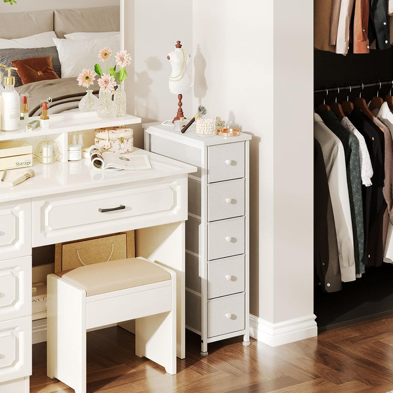 Narrow Chest of Drawers 24CM Wide 5 Drawer