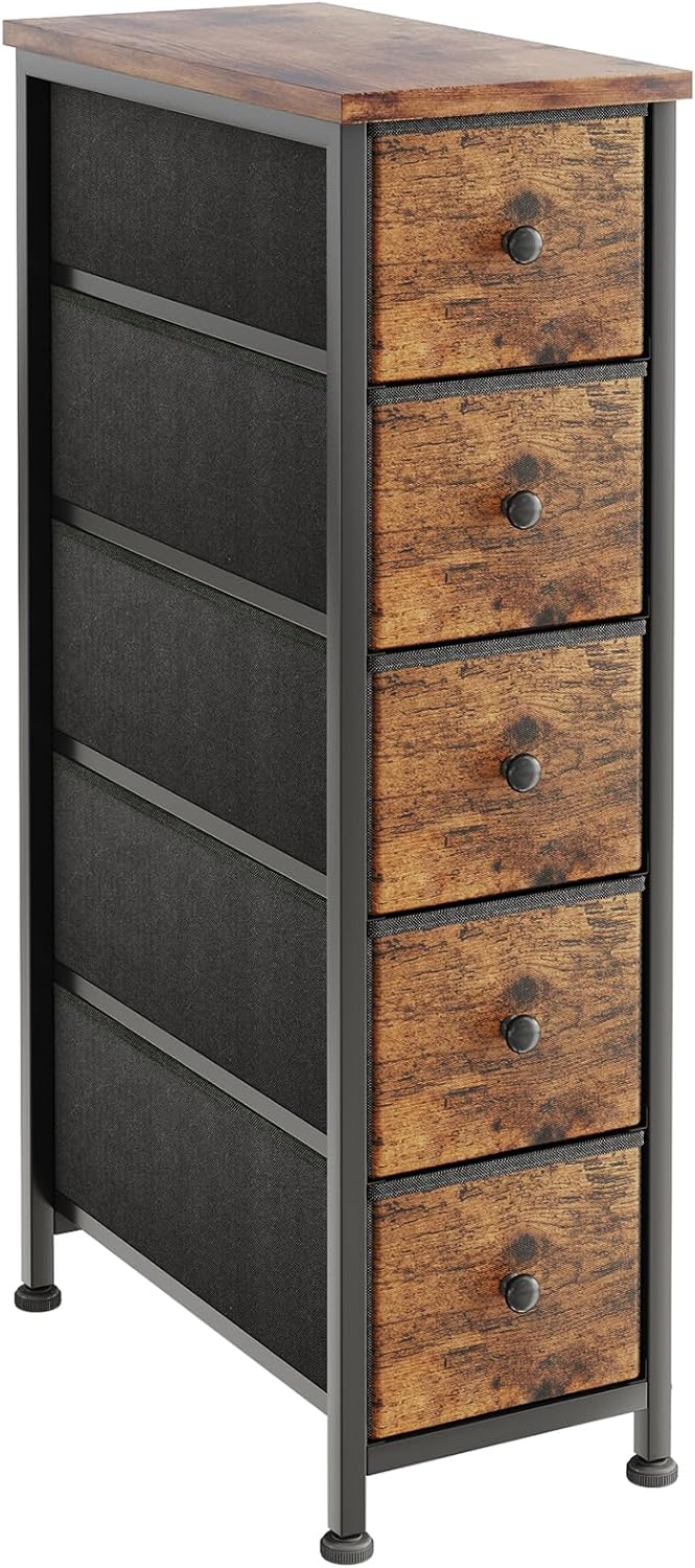 Narrow Chest of Drawers 24CM Wide 5 Drawer