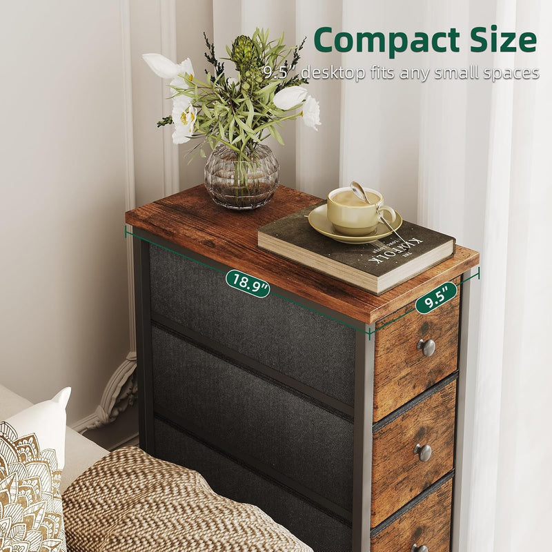 Narrow Chest of Drawers 24CM Wide 5 Drawer