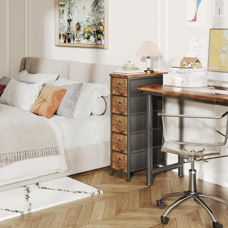 Narrow Chest of Drawers 24CM Wide 5 Drawer