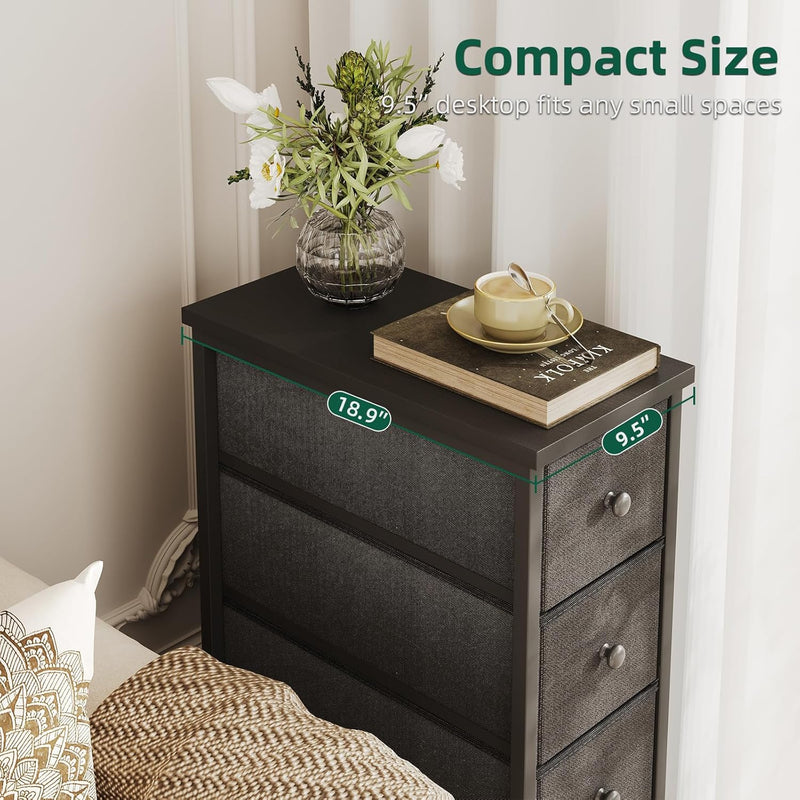 Narrow Chest of Drawers 24CM Wide 5 Drawer