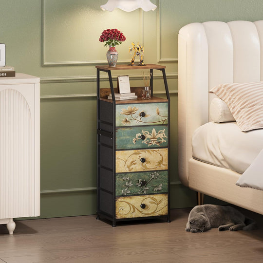 Narrow Chest of Drawers Bedroom Storage Bedside Table