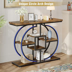 Narrow Console Table for Hallway 4-Tier Rustic Sofa