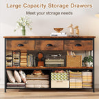 Console Table with 3 Drawers Open Shelves TV