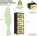 Narrow Drawer Cabinet with 6 Fabric Drawers Tall Chest