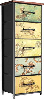 Narrow Drawer Cabinet with 6 Fabric Drawers Tall Chest