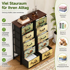Narrow Drawer Cabinet with 6 Fabric Drawers Tall Chest