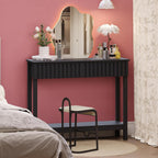 Narrow Fluted Console Table with 2 Drawers