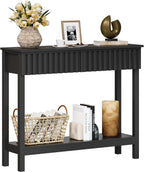 Narrow Fluted Console Table with 2 Drawers