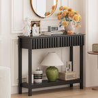 Narrow Fluted Console Table with 2 Drawers