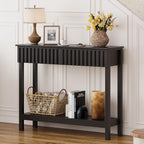 Narrow Fluted Console Table with 2 Drawers
